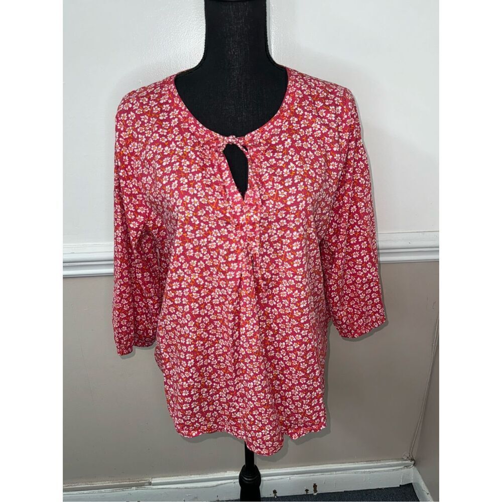 St. John’s Bay 3/4 Sleeve Floral Blouse Size Large